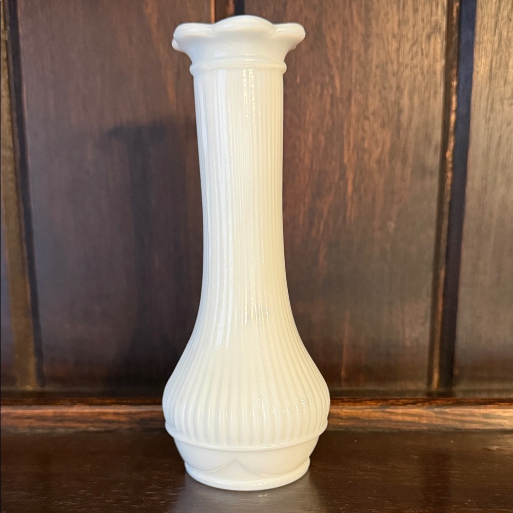 Chic White Fluted Vase